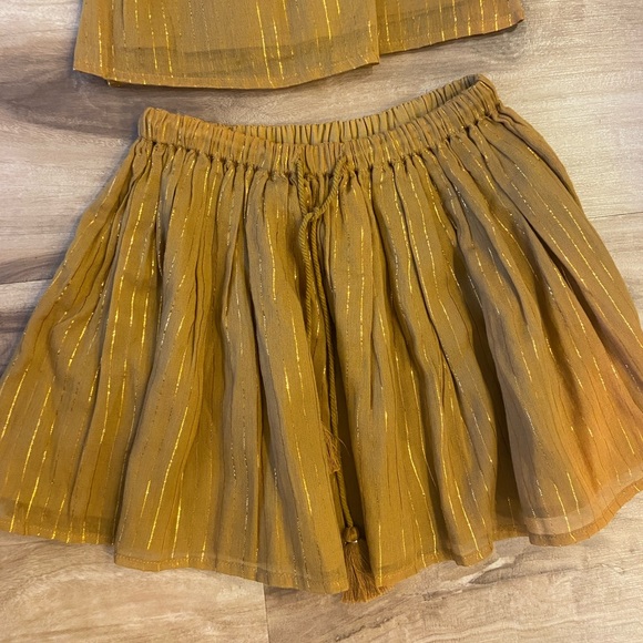Louis & Louise Girls Outfit Set Size 6 top & skirt Brown Summer - Picture 2 of 4